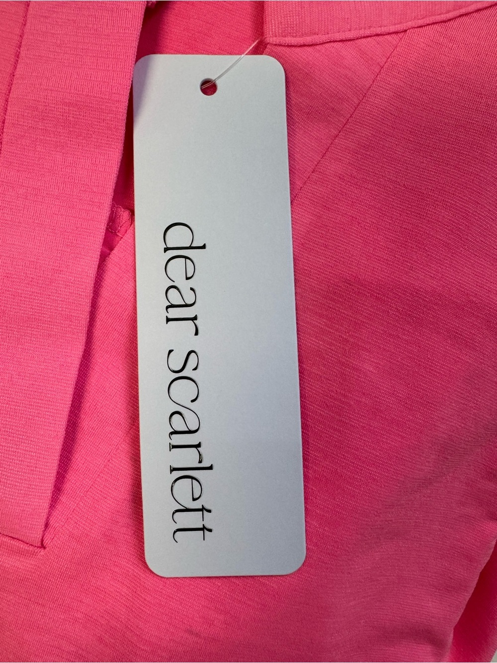 Nwt Dear Scarlett Liz Women's Pink 3/4 Button Sleeve Split-Neck Top - Picture 3 of 6